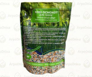 Мінеральне добриво Хобі Осмокот для газону 15-5-5+16СаО+2MgO+Te, 5-6M, 1 кг AG99991 фото